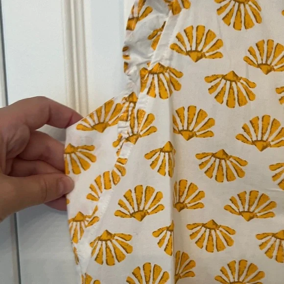 J. Crew Yellow Shell Print Blouse - Picture 7 of 8